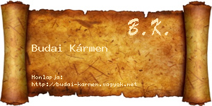 Budai Kármen névjegykártya